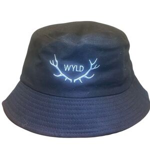 WYLD Black Bucket Hat OS Antler Logo Streetwear Unisex